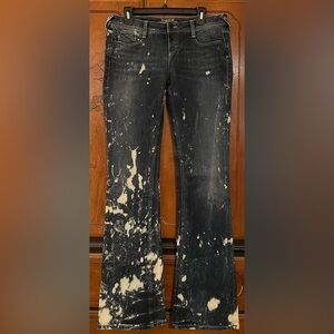 Bebe factory splatter/distressed jeans size 29, run small, worn once!